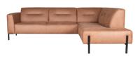 LABEL51 Hoekbank 'Napoli' Rechts, Micro Suede, kleur Cognac