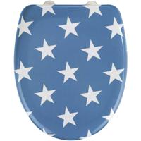 Wenko Wc-bril Stella 45 X 38 Cm Duroplast Blauw/wit