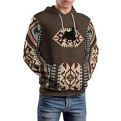 grafische argyle herenmode 3d print hoodie vakantie streetwear hoodies bruin hooded print fleece winter lente herfstdesigner sweatshirt met capuchon Lightinthebox