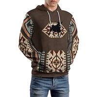 grafische argyle herenmode 3d print hoodie vakantie streetwear hoodies bruin hooded print fleece winter lente herfstdesigner sweatshirt met capuchon Lightinthebox - thumbnail