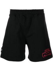 MSGM short de sport en coton à logo brodé - Noir