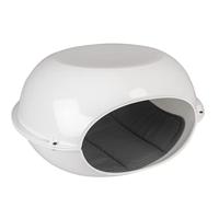 duvoplus, Luna Igloo voor katten, met kussen, 57 x 38 x 31 cm, wit, voor bed, mand, bank, tipi, wit