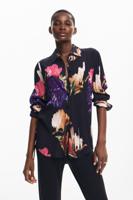 Bloemenprint overhemd - BLACK - L