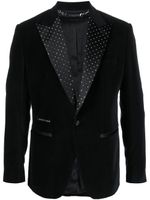 Philipp Plein blazer en velours à boutonnière - Noir - thumbnail