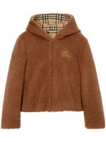 Burberry veste en polaire à logo brodé - Marron