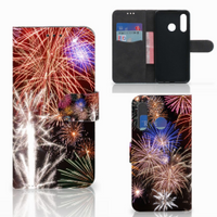 Huawei P30 Lite (2020) Wallet Case met Pasjes Vuurwerk - thumbnail