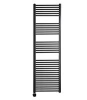 Sanicare elektrische design radiator 45x172cm zwart met thermostaat links zwart - thumbnail