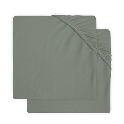 Jollein jersey hoeslaken boxmatras 75x95cm - set van 2 ash green Jollein jersey hoeslaken boxmatras 75x95cm - set van 2 ash green