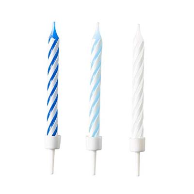 Amscan 9904364 10 verjaardagskaarsen, 3 x lichtblauw, 3 x donkerblauw en 4 x wit