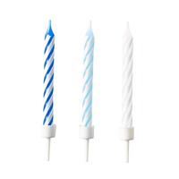 Amscan 9904364 10 verjaardagskaarsen, 3 x lichtblauw, 3 x donkerblauw en 4 x wit