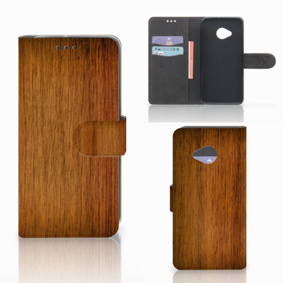 HTC U11 Life Book Style Case Donker Hout