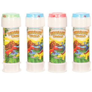 6x Dinosaurus bellenblaas flesjes met bal spelletje in dop 60 ml voor kinderen