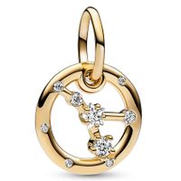 Pandora 762708C01 Hangbedel Kreeft Zodiac zilver-zirconia goudkleurig-wit - thumbnail