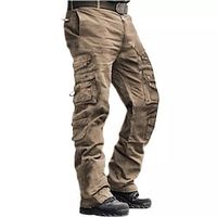 Voor heren Cargohosen Cargo-broek Tactische broek Tactisch Werkbroeken Meerdere zakken Recht been Effen Volledige lengte 100% katoen Tactisch Zwart khaki Micro-elastisch Lightinthebox