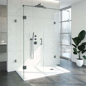 Douchecabine Compleet Just Creating Profielloos XL 90x160 cm Gunmetal Sanitop