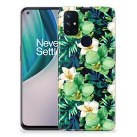 OnePlus Nord N10 5G TPU Case Orchidee Groen - thumbnail