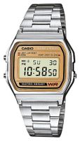 Casio A158WEA-9EF Horloge Classic digitaal staal zilver-en goudkleurig