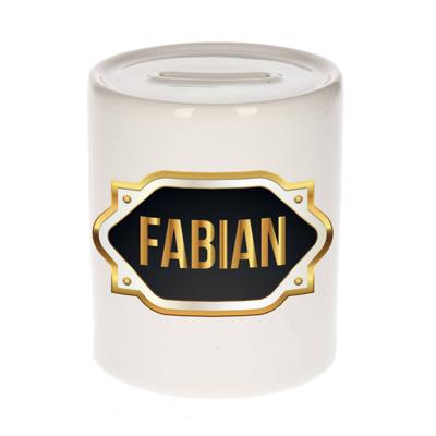 Fabian naam / voornaam kado spaarpot met embleem - Naam spaarpotten Fabian naam / voornaam kado spaarpot met embleem - Naam spaarpotten