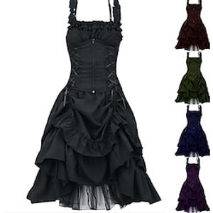 Punk Gothic Middeleeuws Cocktail jurk Vintage Jurk Jurken Gemaskerd Bal Gothic meisje Grote maten Dames Halloween Halloween Schoolfeest Festival Kleding Zomer Lightinthebox