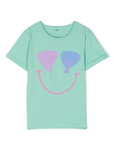 Stella McCartney Kids t-shirt en coton à imprimé smiley - Vert