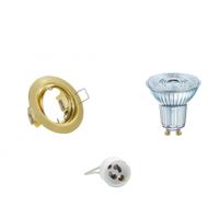 LED Spot Set - LEDVANCE Parathom PAR16 930 36D - GU10 Fitting - Dimbaar - Inbouw Rond - Mat Goud - 5.5W - Warm Wit 3000K - Kantelbaar Ø83mm