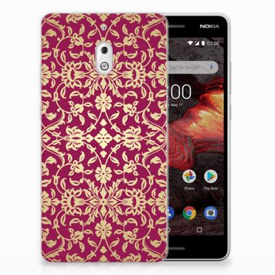 Siliconen Hoesje Nokia 2.1 (2018) Barok Pink Siliconen Hoesje Nokia 2.1 (2018) Barok Pink