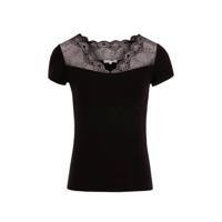 Morgan T-shirt met kant zwart