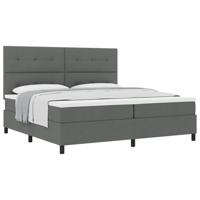 vidaXL Boxspringbed met Matras Donkergrijs Stof 200X200 cm Voor Moderne Slaapkamer Decor Meubels Met Rits Deksel Schuim Topper