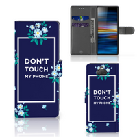 Sony Xperia 10 Portemonnee Hoesje Flowers Blue DTMP