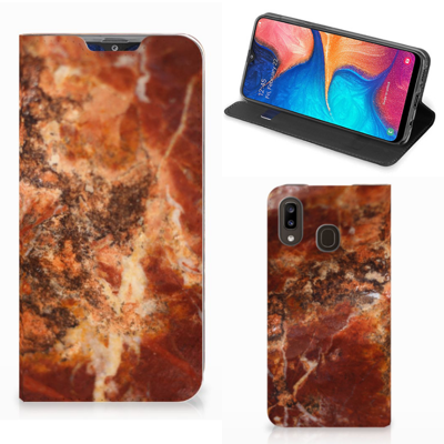 Samsung Galaxy A30 Standcase Marmer Bruin