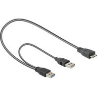 Delock 82909 Kabel USB 3.0 type A male + USB type A male > USB 3.0 type Micro-B male - thumbnail