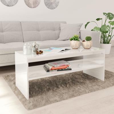 vidaXL Salontafel 100x40x40 cm spaanplaat hoogglans wit