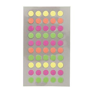 Hobby stickers - 400x stuks - D8 mm - neon gekleurde ronde stickers - Kantoor stickers - Scrapbook