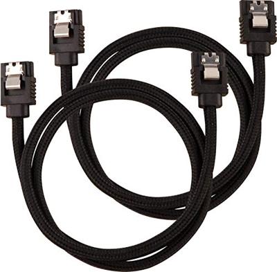 Corsair Hoogwaardige SATA-kabel met mantel 60 cm (zwarte kleur)