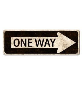 One Way Vintage Zwaar Metalen Bord