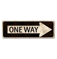 One Way Vintage Zwaar Metalen Bord - thumbnail