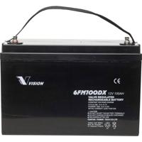 Vision Akkus FM-Serie 6FM100DX Solar-accu 12 V 100 Ah Loodvlies (AGM) (b x h x d) 330 x 215 x 171 mm M8-schroefaansluiting