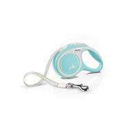 Flexi New Comfort Tape Grijs & Lichtblauw Extra Kleine 3m Intrekbare Hondenriem/Leiding voor honden tot 12kg/26lbs