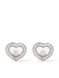 Chopard 18kt white gold Happy Diamonds Icons ear pins - Argent