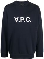 A.P.C. t-shirt en coton biologique à logo imprimé V.P.C - Bleu