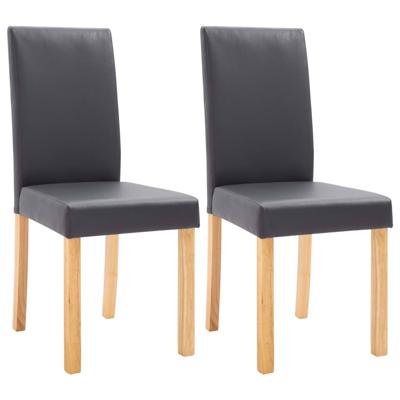 Vidaxl Eetkamerstoelen 2 St Kunstleer Grijs