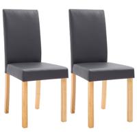 Vidaxl Eetkamerstoelen 2 St Kunstleer Grijs