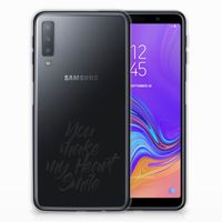 Samsung Galaxy A7 (2018) Siliconen hoesje met naam Heart Smile - thumbnail