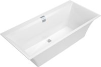 Villeroy & Boch Squaro Edge inbouwbad met 2 ligzijdes 75x160cm glans wit alpin quaryl