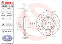 Remschijf BREMBO XTRA LINE BREMBO, Remschijftype: Geperforeerd / Geventileerd, u.a. für Citroën, DS, Peugeot, Opel, Toyota - thumbnail