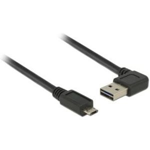 DeLOCK 2m, USB2.0-A/USB2.0 Micro-B USB-kabel USB A Micro-USB B Zwart