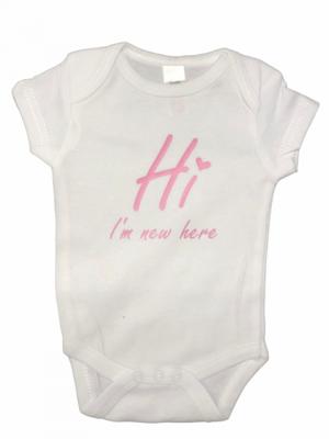 Soft Touch romper Hi meisjes katoen wit/roze maat 50/56