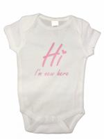 Soft Touch romper Hi meisjes katoen wit/roze maat 50/56