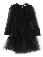 Monnalisa robe en tulle à manches longues - Noir