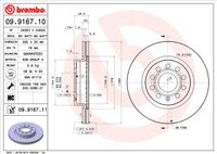 Remschijf BREMBO, Remschijftype: Binnen geventileerd, u.a. für Seat, VW, Skoda, Audi - thumbnail